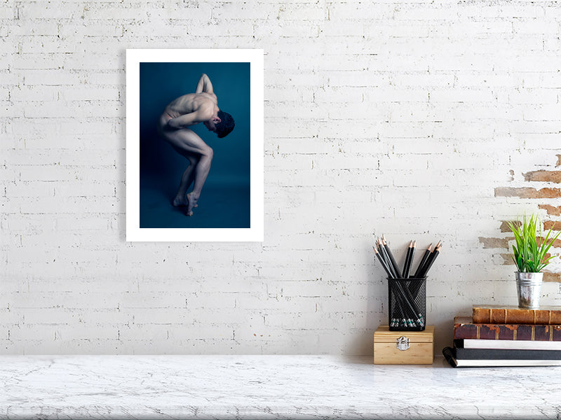 Experience ‘Blue Quietude’ – an evocative dance-art print rendered in soft blue hues, capturing graceful power and museum-grade craftsmanship.