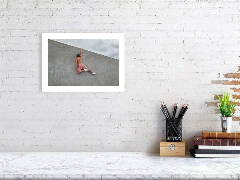 Unframed fine art print of "Brutalist Vault" in 10x14 inches, featuring a dance-driven brutalist composition. Printed on Hahnemühle archival paper, ideal for modern art collections.