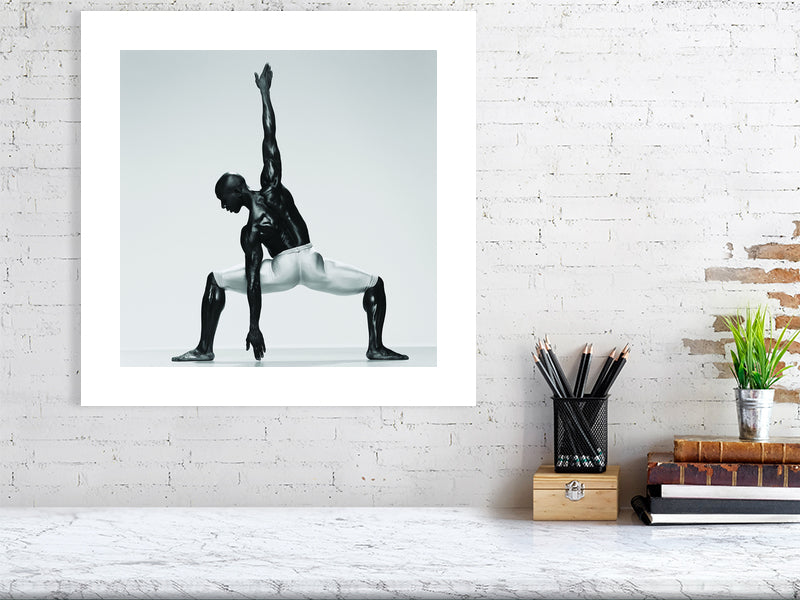 "Élan Structuré" in 20x20 inches – an unframed fine art dance print featuring bold movement and sculptural contrast.