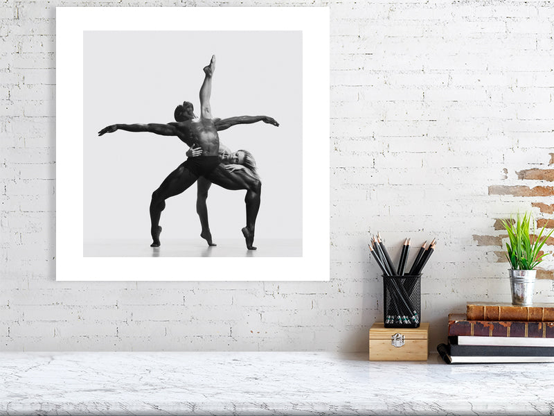"Élan Symphonique" in 20x20 inches – a graceful dance fine art print, printed on museum-grade Hahnemühle paper.