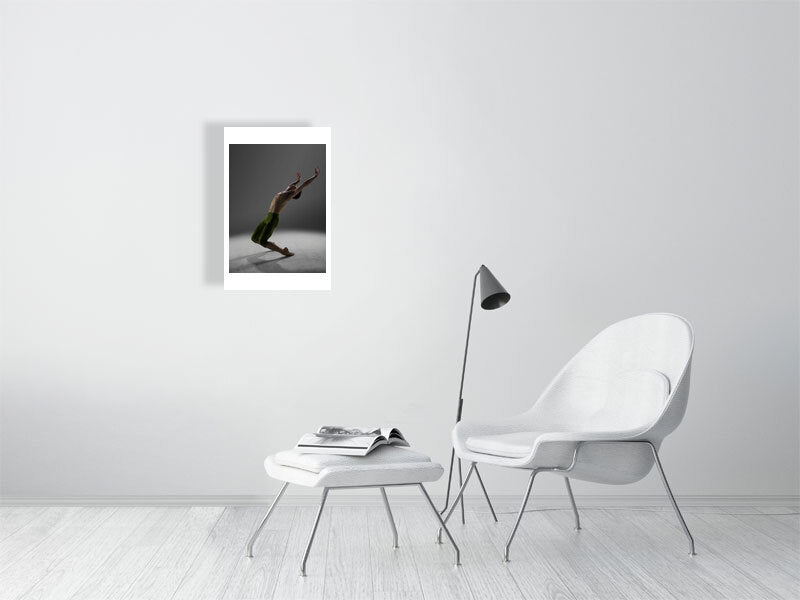 Unframed fine art print of "Gravity’s Embrace," capturing the illusion of weightlessness through fluid movement.