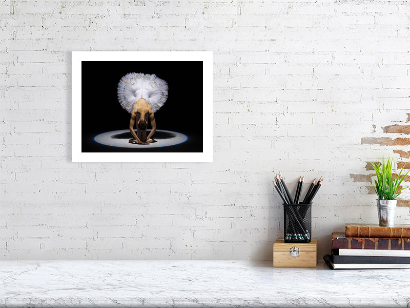 Unframed fine art print of "Moonlit Ballet," a poetic interpretation of dance under soft illumination.