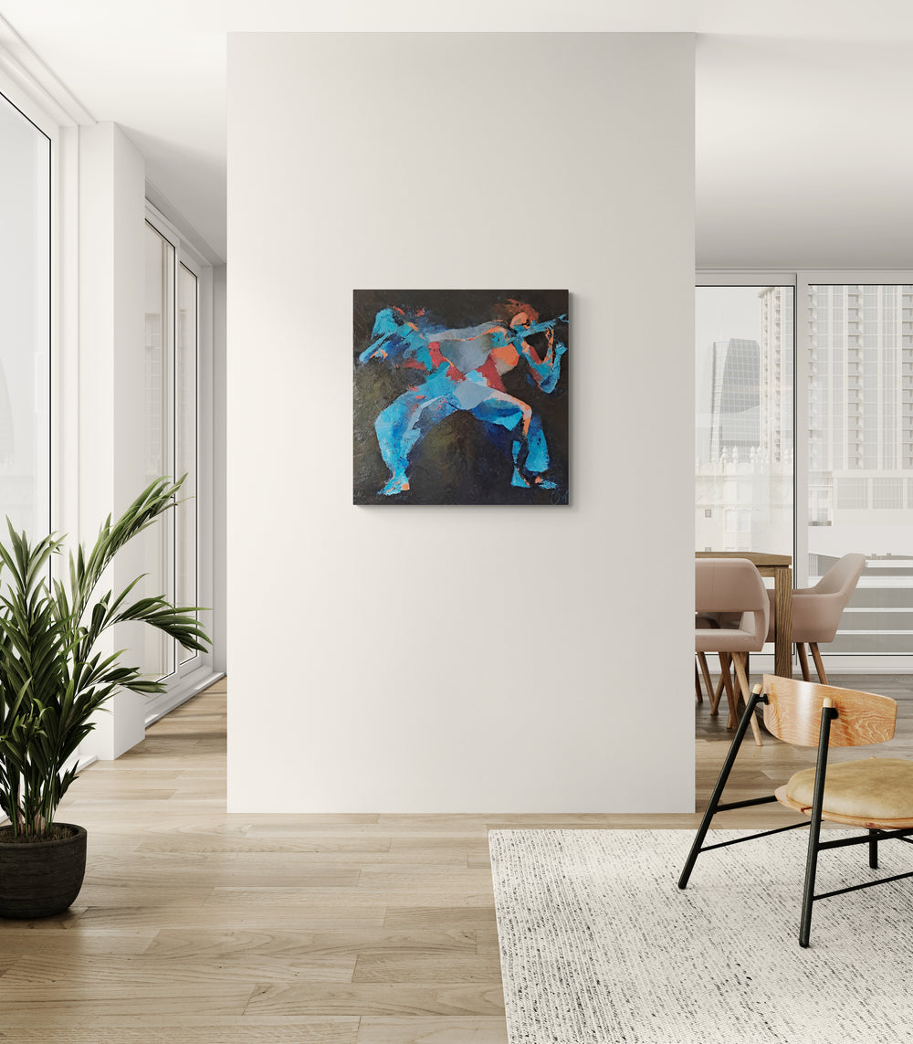 Croisées | Original Painting by Corinne Malfreyt (80×80 cm | 31.5×31.5 in)