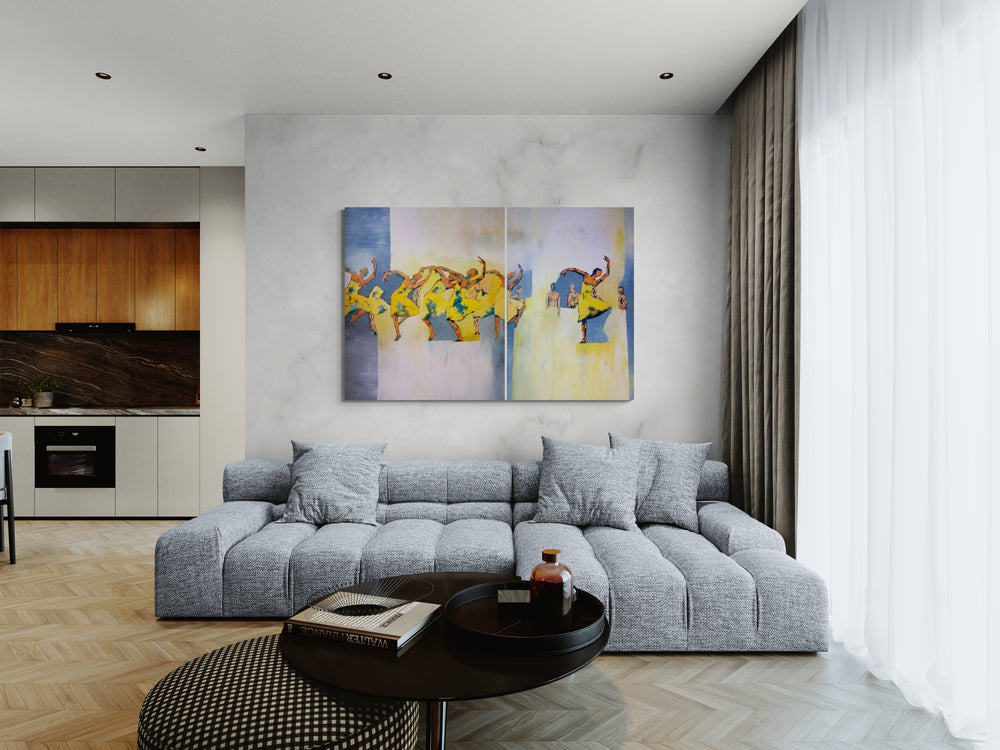Les Ailes | Diptych Original Painting by Corinne Malfreyt (120×180 cm | 47.2×70.9 in)