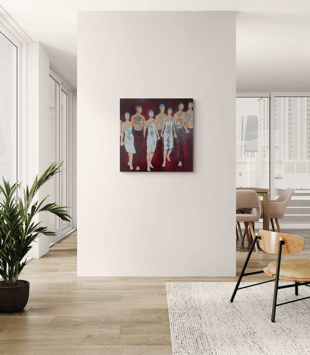 Ensemble | Original Painting by Corinne Malfreyt (80×80 cm | 31.5×31.5 in)