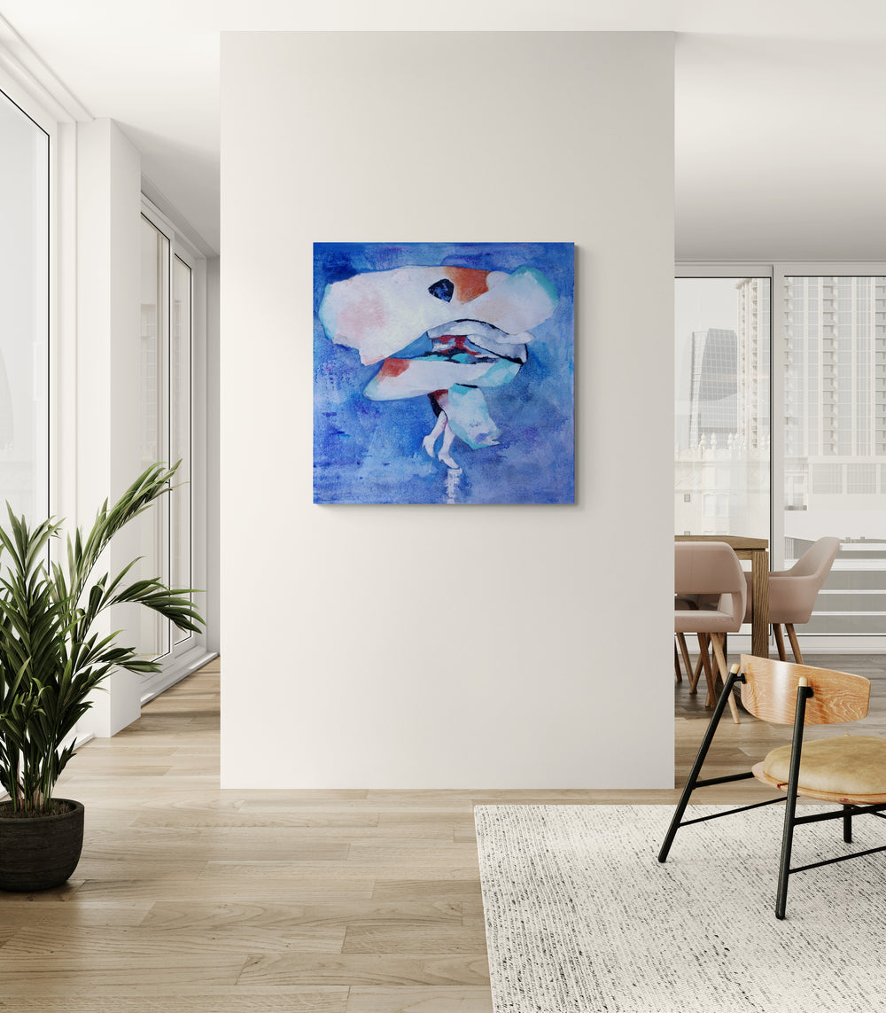 Loïe de Sable Bleu | Original Painting by Corinne Malfreyt (100×100 cm | 39.4×39.4 in)