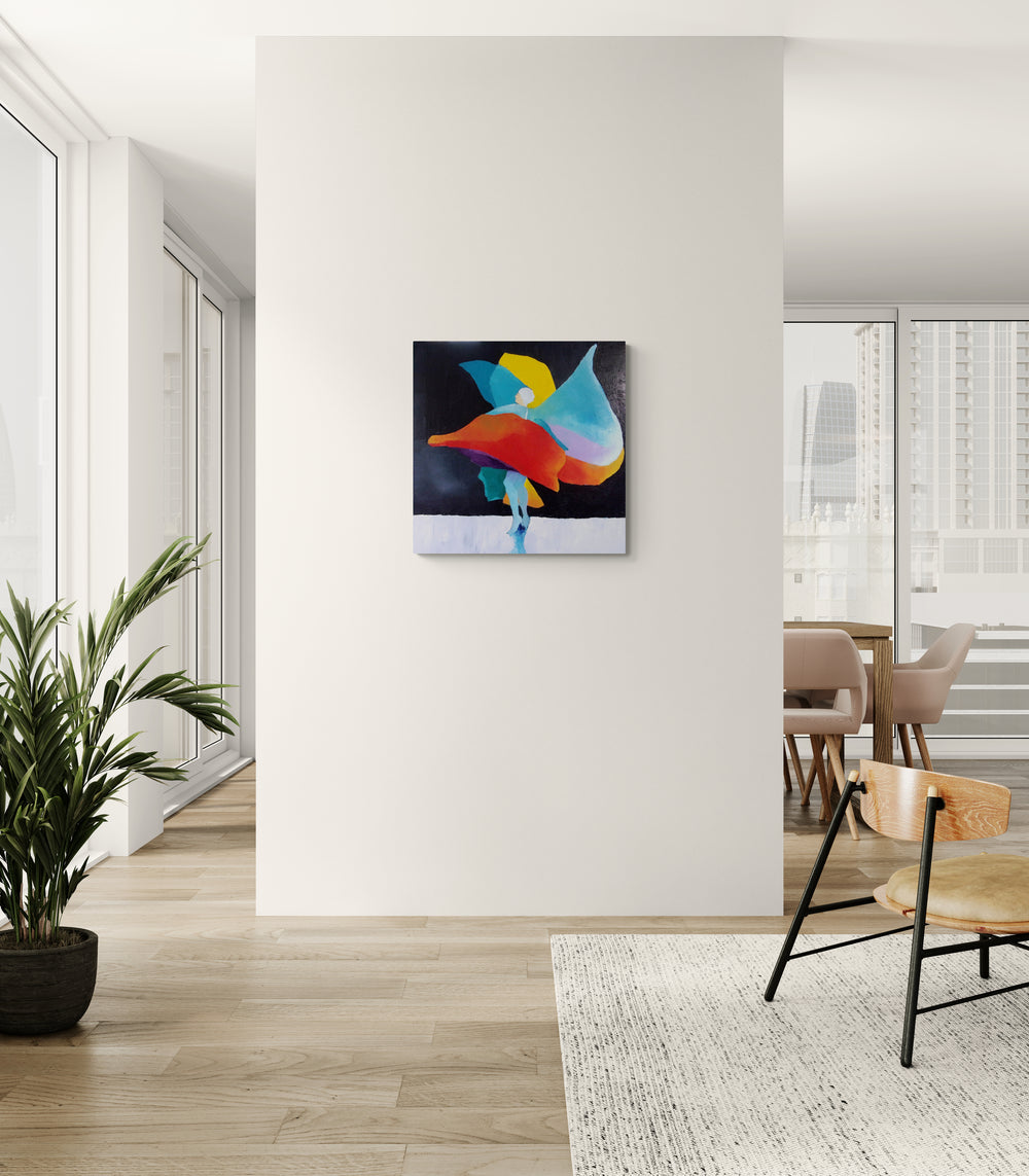 Loïe, the Night | Original Painting by Corinne Malfreyt (70×70 cm | 27.6×27.6 in)