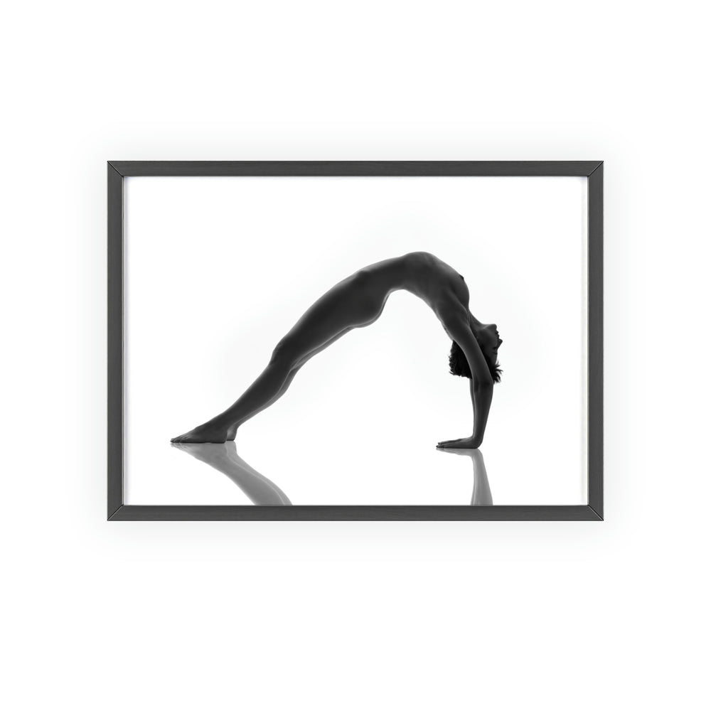 White Yoga - Print with Wooden Frame