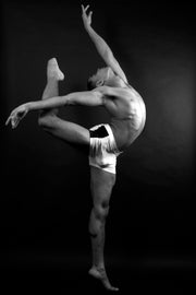 Sculpted Motion — fine art dance photograph from the Frames of Motion collection. Monochrome study of the body in stillness. Dance Artworks Gallery.
