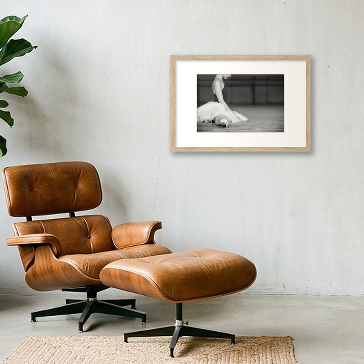 Ballet Contemplation | Dance-Art Premium Framed Print #31G — 45×30cm, 18×12" Oak Frame