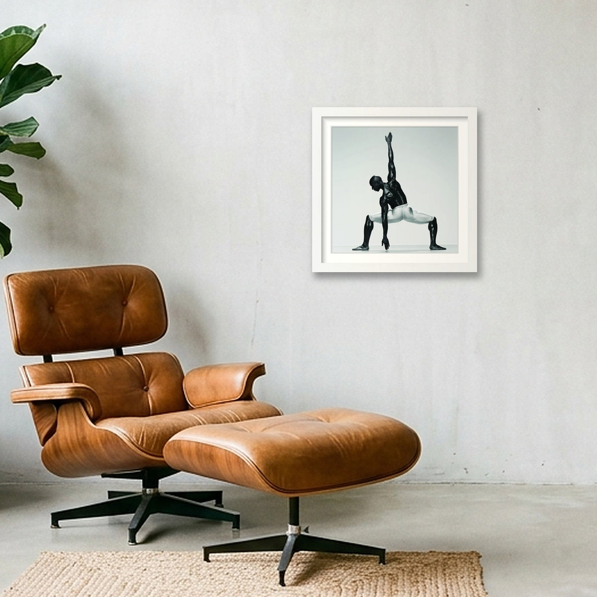 Élan Structuré | Premium Fine Art Dance Framed Print #45G — 30×30cm, 12×12" White Frame