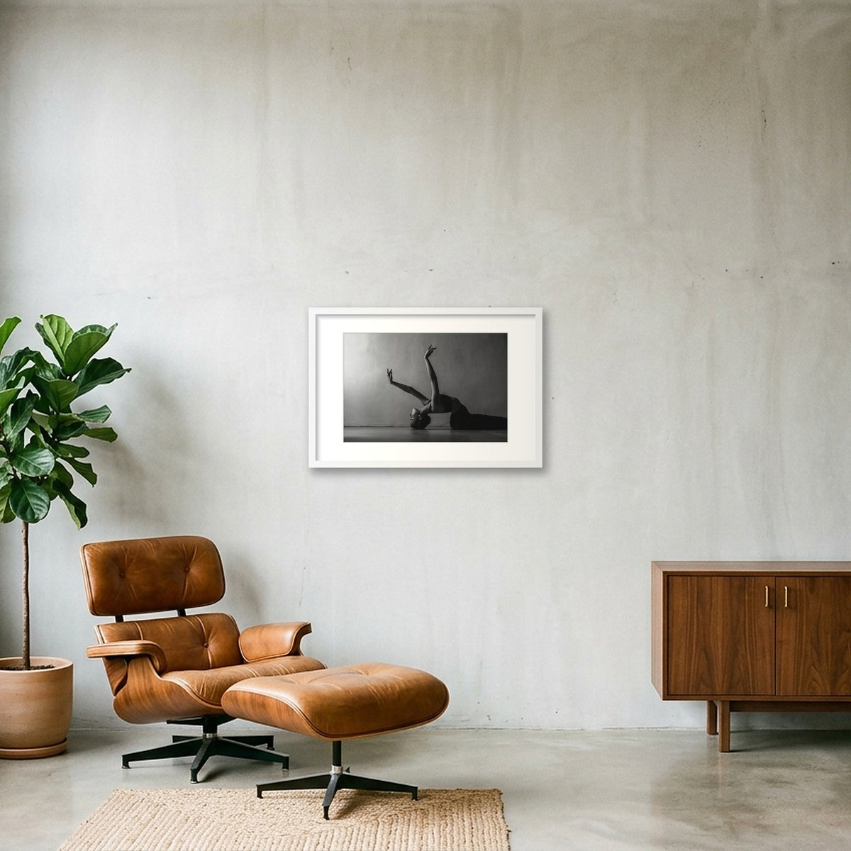 Choreographic Silence | Dance-Art Premium Framed Print #15G — 60×40cm, 24×16" White Frame