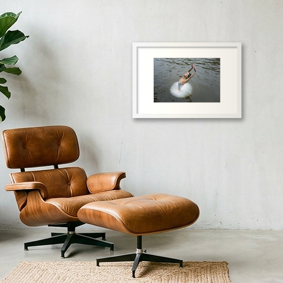 Swan Waltz | Dance-Art Premium Print or Framed Print #16G — 45×30cm, 18×12" White Frame