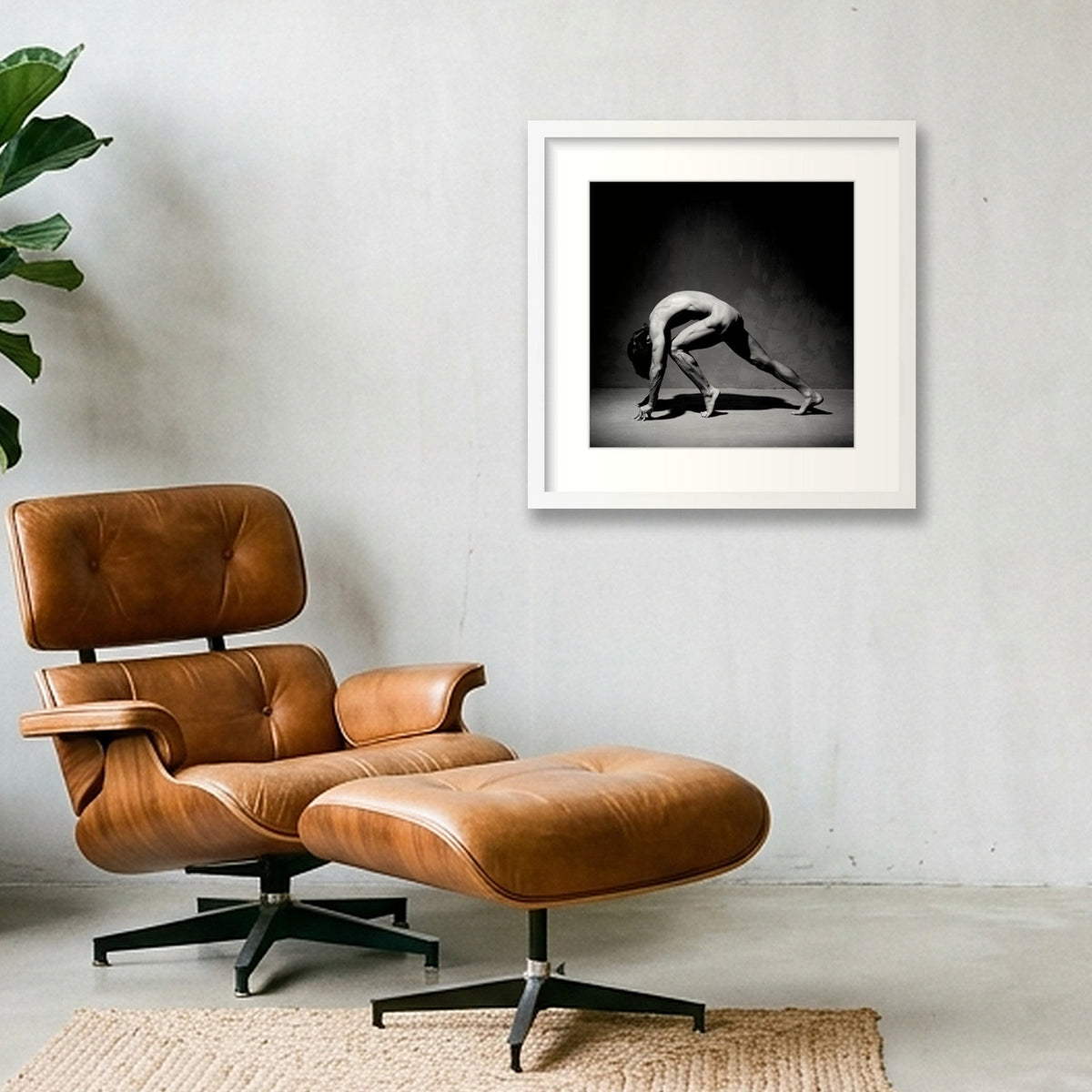 Male Arcadia | Dance-Art Premium Framed Print #37G NEW — 40×40cm, 16×16" White Frame