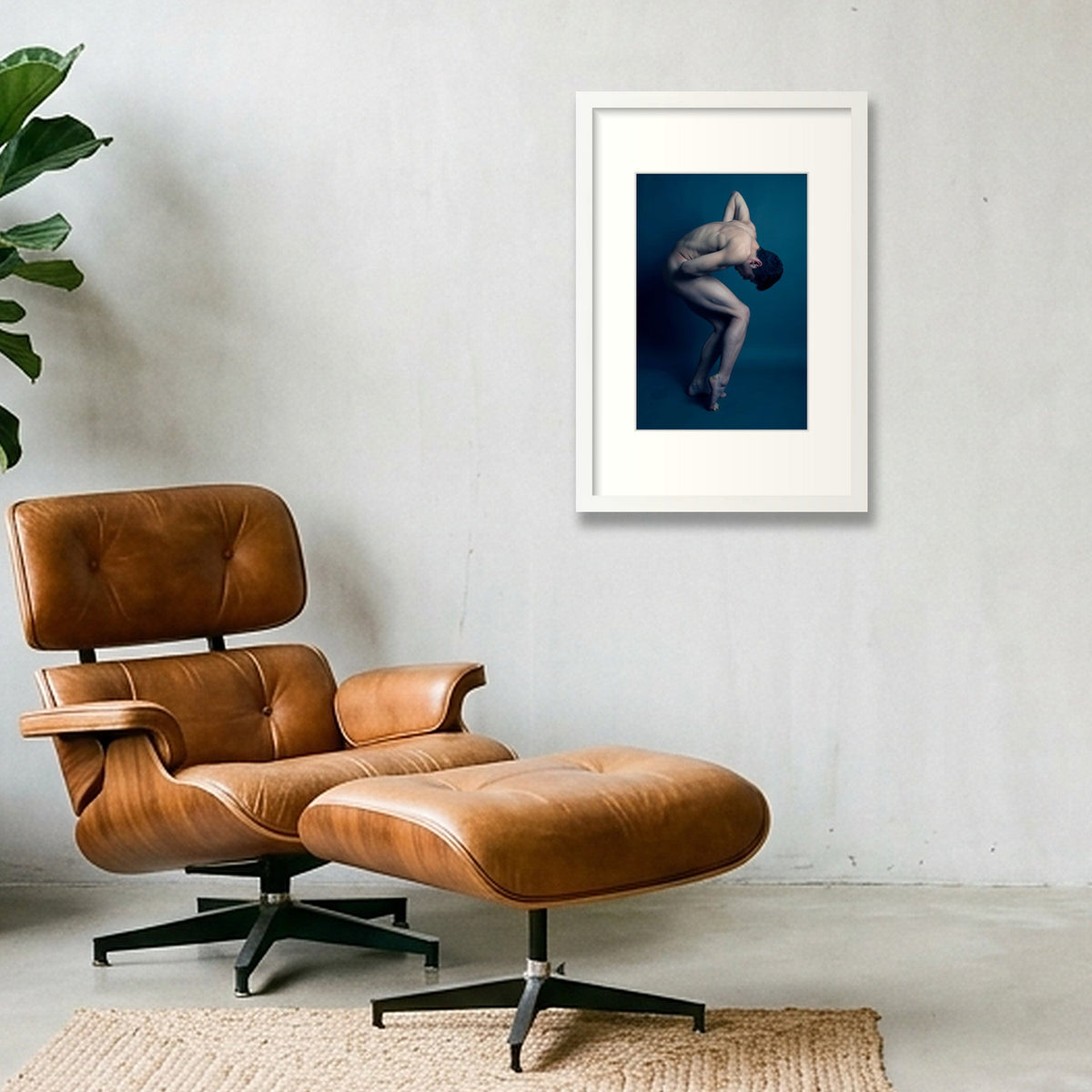 Blue Quietude | Dance-Art Premium Framed Print #36G — 30×45cm, 12×18" White Frame