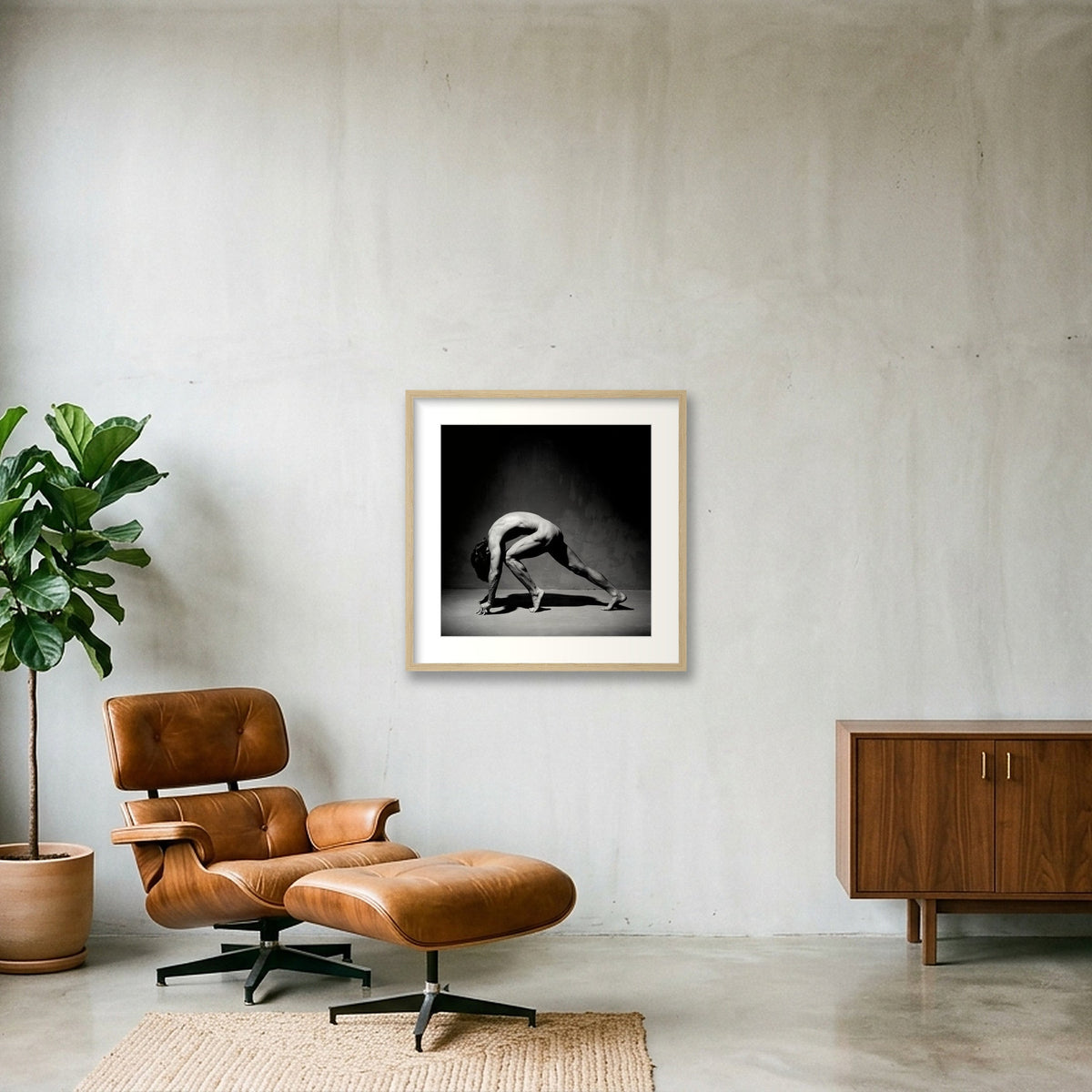 Male Arcadia | Dance-Art Premium Framed Print #37G NEW — 50×50cm, 20×20" Oak Frame