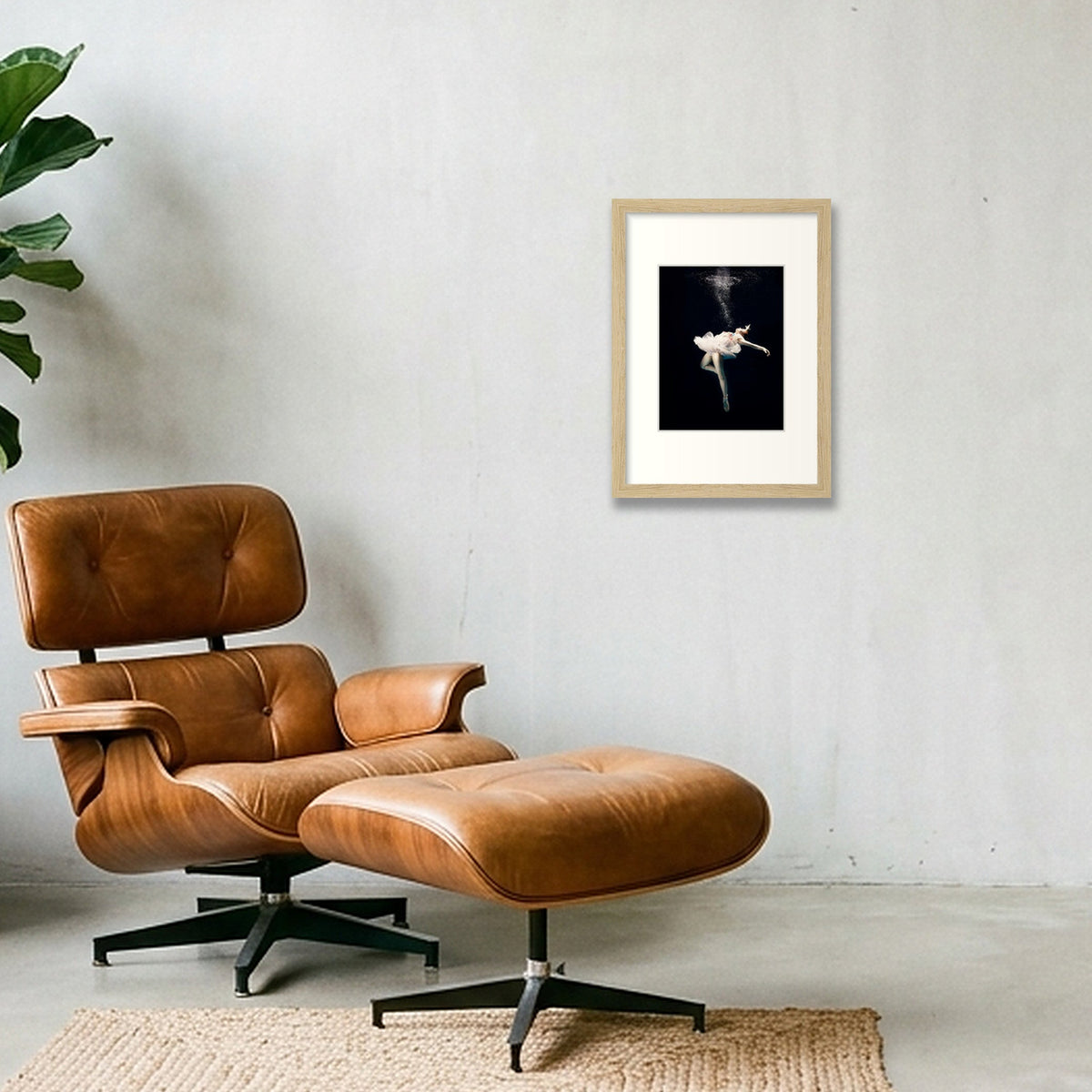Ethereal Descent | Dance-Art Premium Print #11G — A4 (21×30cm, 8×12") Oak Frame