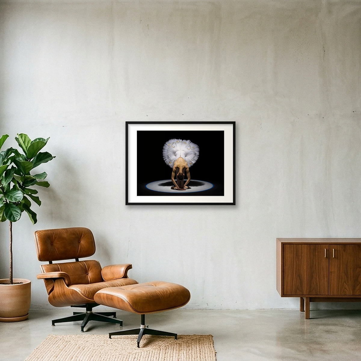 Moonlit Ballet | Dance-Art Premium Framed Print #20G — 80×60cm, 31×24" Black Frame