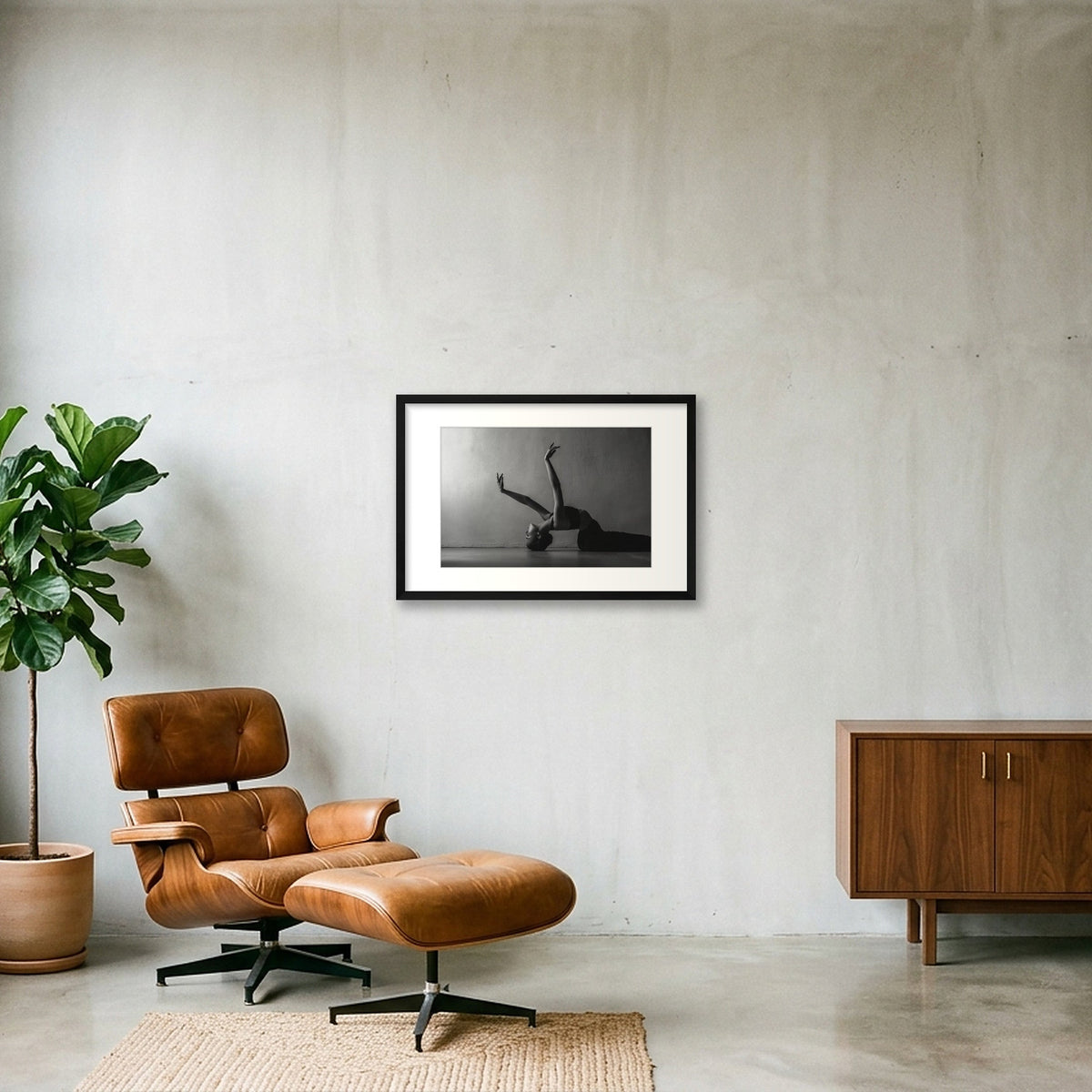 Choreographic Silence | Dance-Art Premium Framed Print #15G — 60×40cm, 24×16" Black Frame