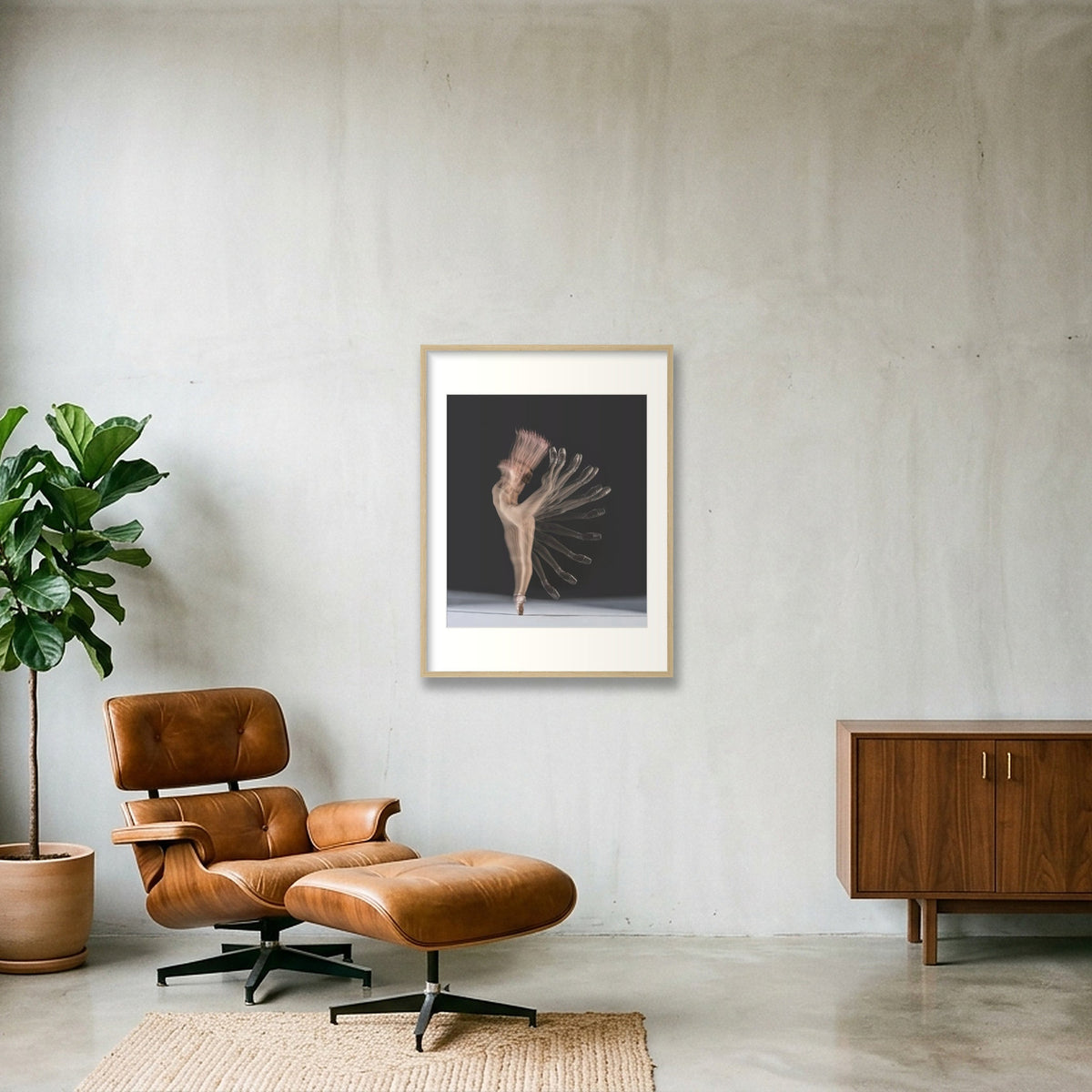 Haunting Arabesque | Dance-Art Premium Framed Print #24G — 60×80cm, 24×31" Oak Frame
