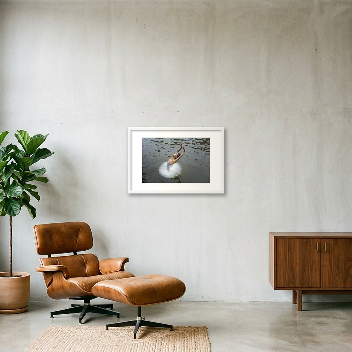 Swan Waltz | Dance-Art Premium Print or Framed Print #16G — 60×40cm, 24×16" White Frame