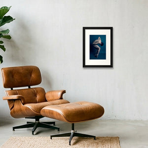 Blue Quietude | Dance-Art Premium Framed Print #36G — A4 (21×30cm, 8×12") Black Frame