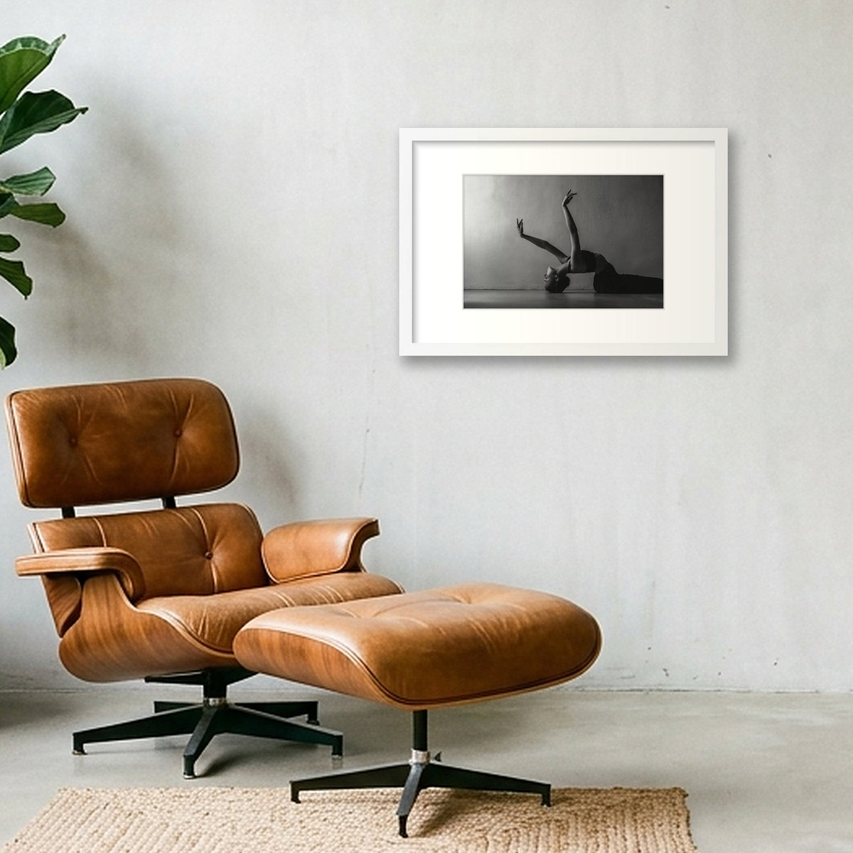 Choreographic Silence | Dance-Art Premium Framed Print #15G — 45×30cm, 18×12" White Frame