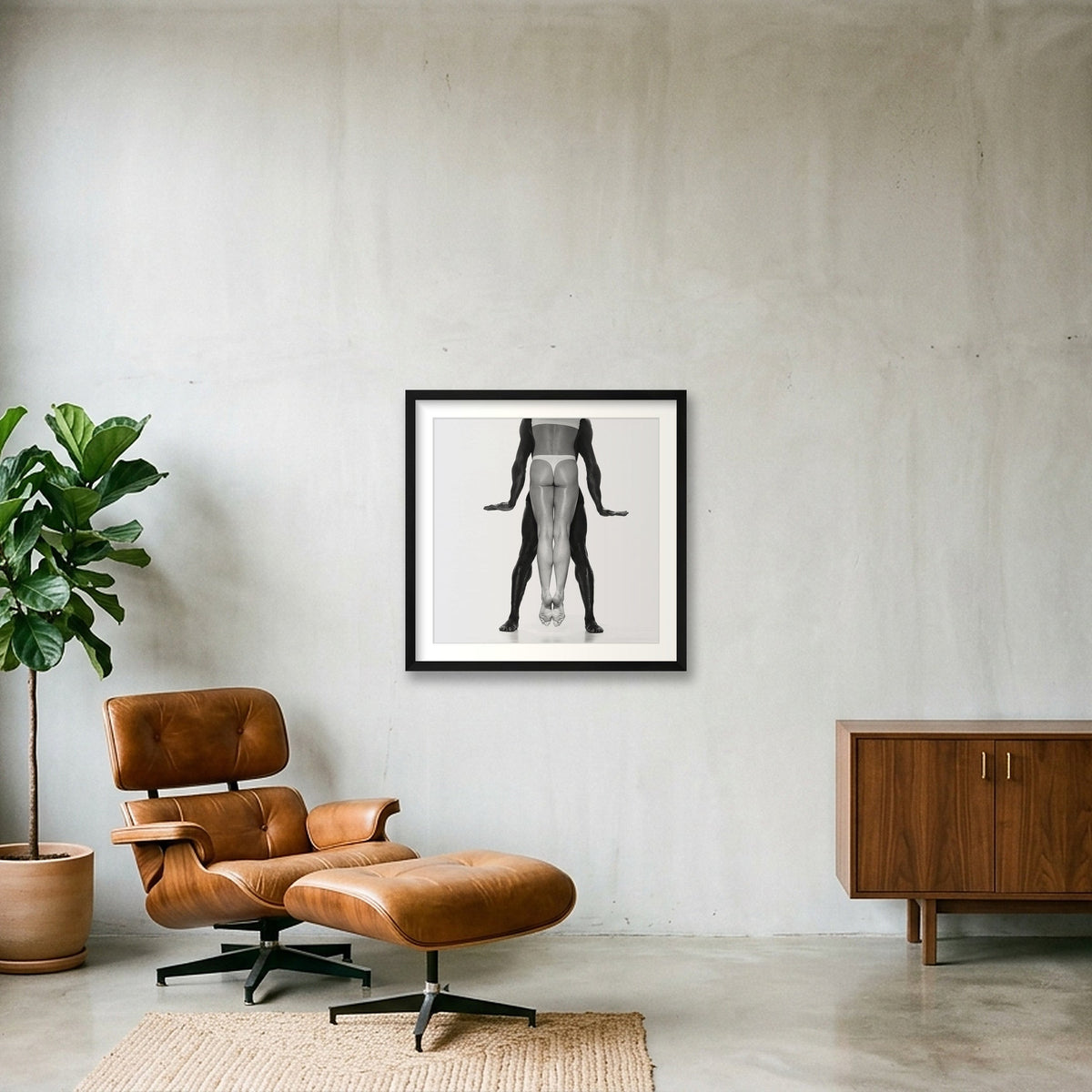 Élan Mirrored | Premium Fine Art Dance Framed Print #49G — 50×50cm, 20×20" Black Frame