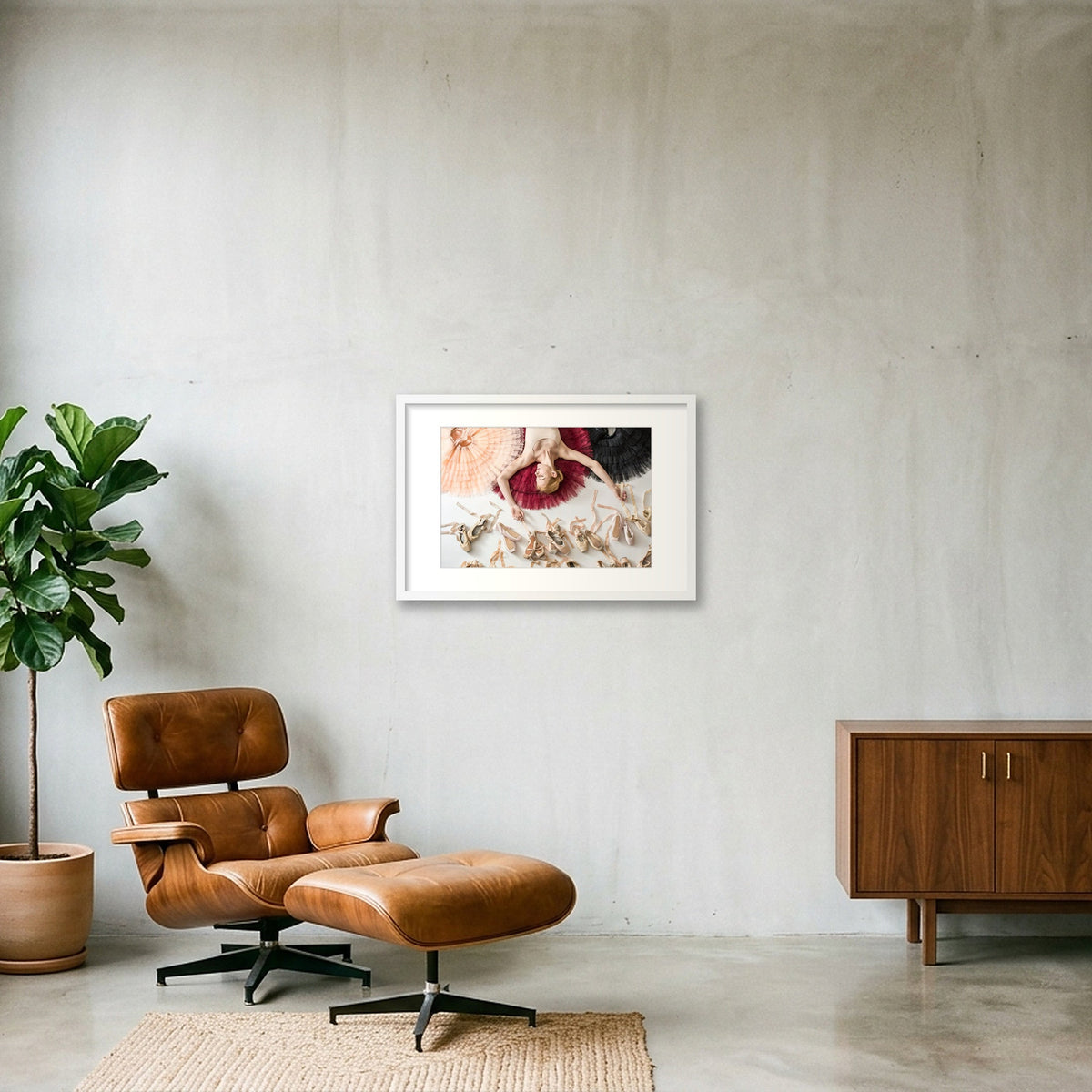 Pointe & Tutu Reverie | Dance-Art Premium Framed Print #30G — 60×40cm, 24×16" White Frame