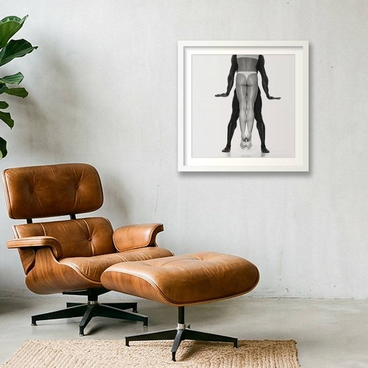 Élan Mirrored | Premium Fine Art Dance Framed Print #49G — 40×40cm, 16×16" White Frame
