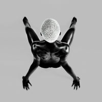 Overhead composition marking a drop of weight; rhythm settles as gravity sets the measure.