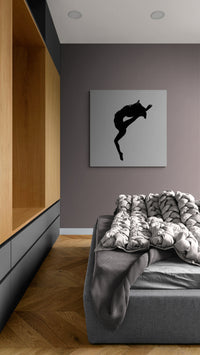Black-and-white dance photograph by FX Pelissier shown framed on a living-room wall; museum-quality limited edition print curated by Dance Artworks Gallery for contemporary interiors, minimal aesthetics, and 2026-2027 catalogs for fine-art wall decor trends.