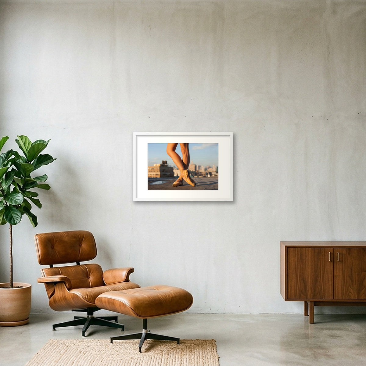 Urban En Pointe | Dance-Art Premium Framed Print #23G — 60×40cm, 24×16" White Frame