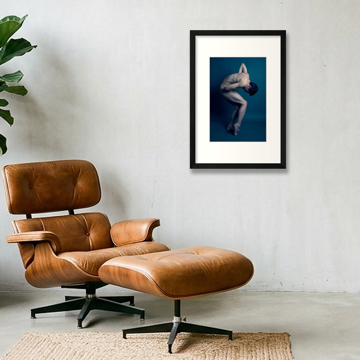 Blue Quietude | Dance-Art Premium Framed Print #36G — 30×45cm, 12×18" Black Frame