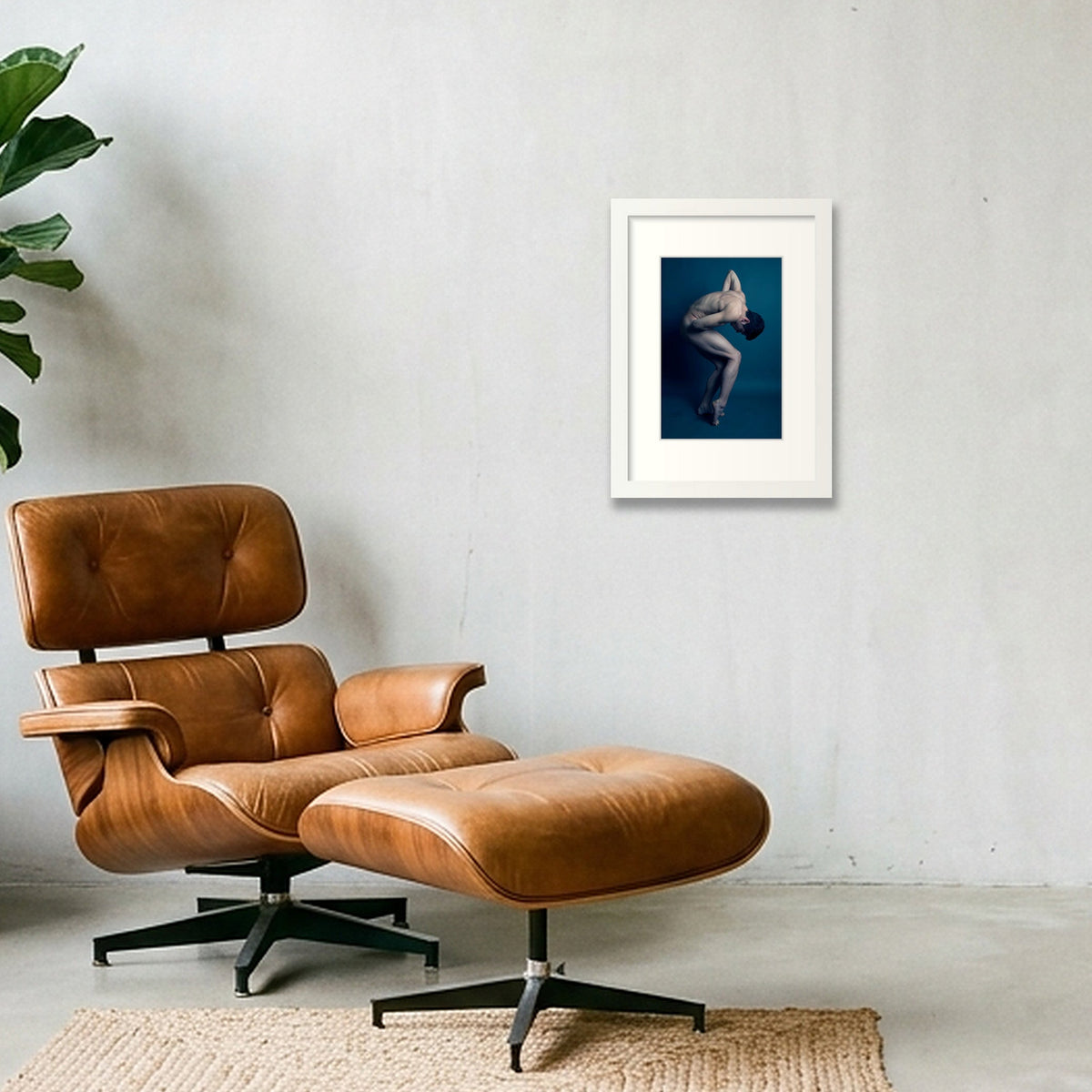 Blue Quietude | Dance-Art Premium Framed Print #36G — A4 (21×30cm, 8×12") White Frame