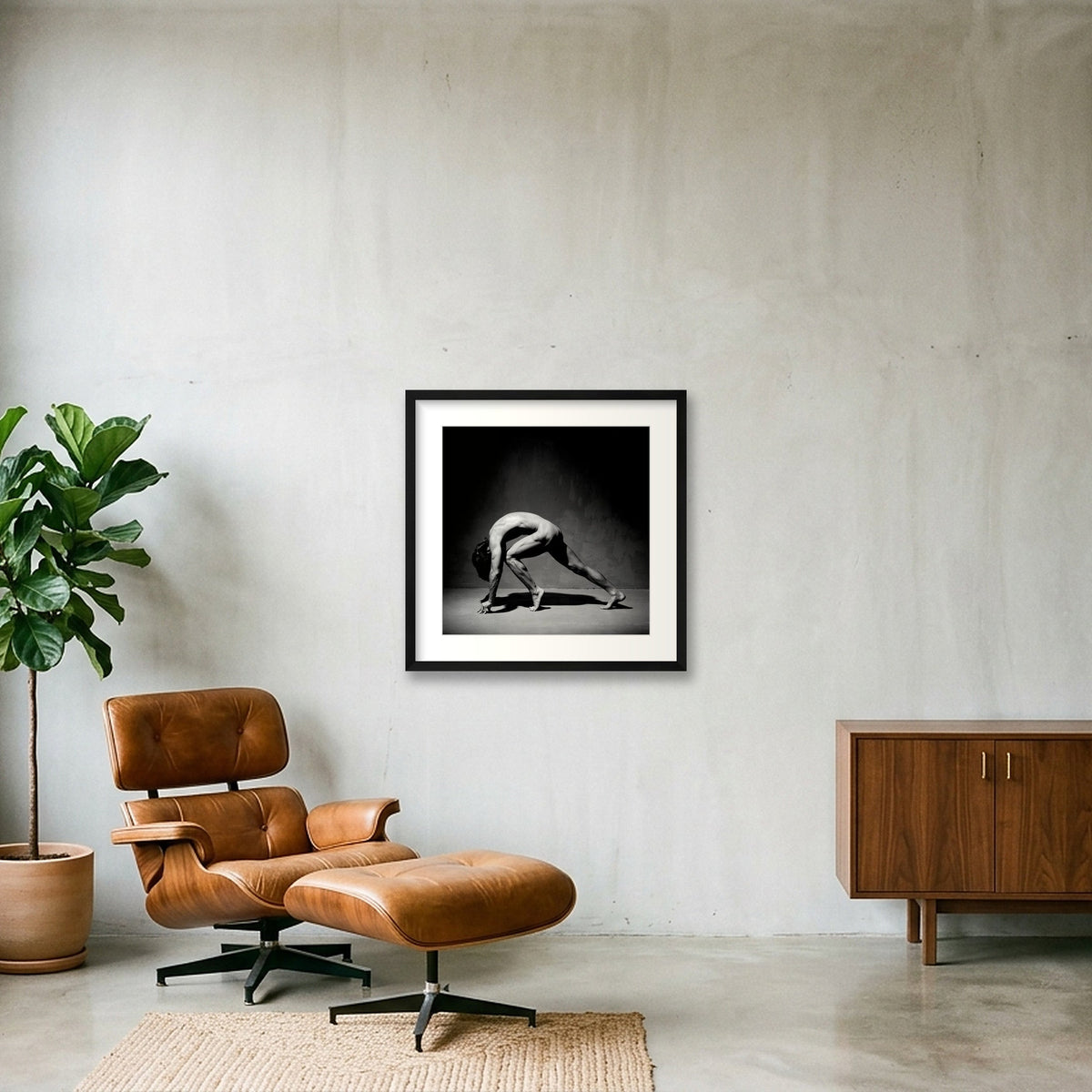 Male Arcadia | Dance-Art Premium Framed Print #37G NEW — 50×50cm, 20×20" Black Frame