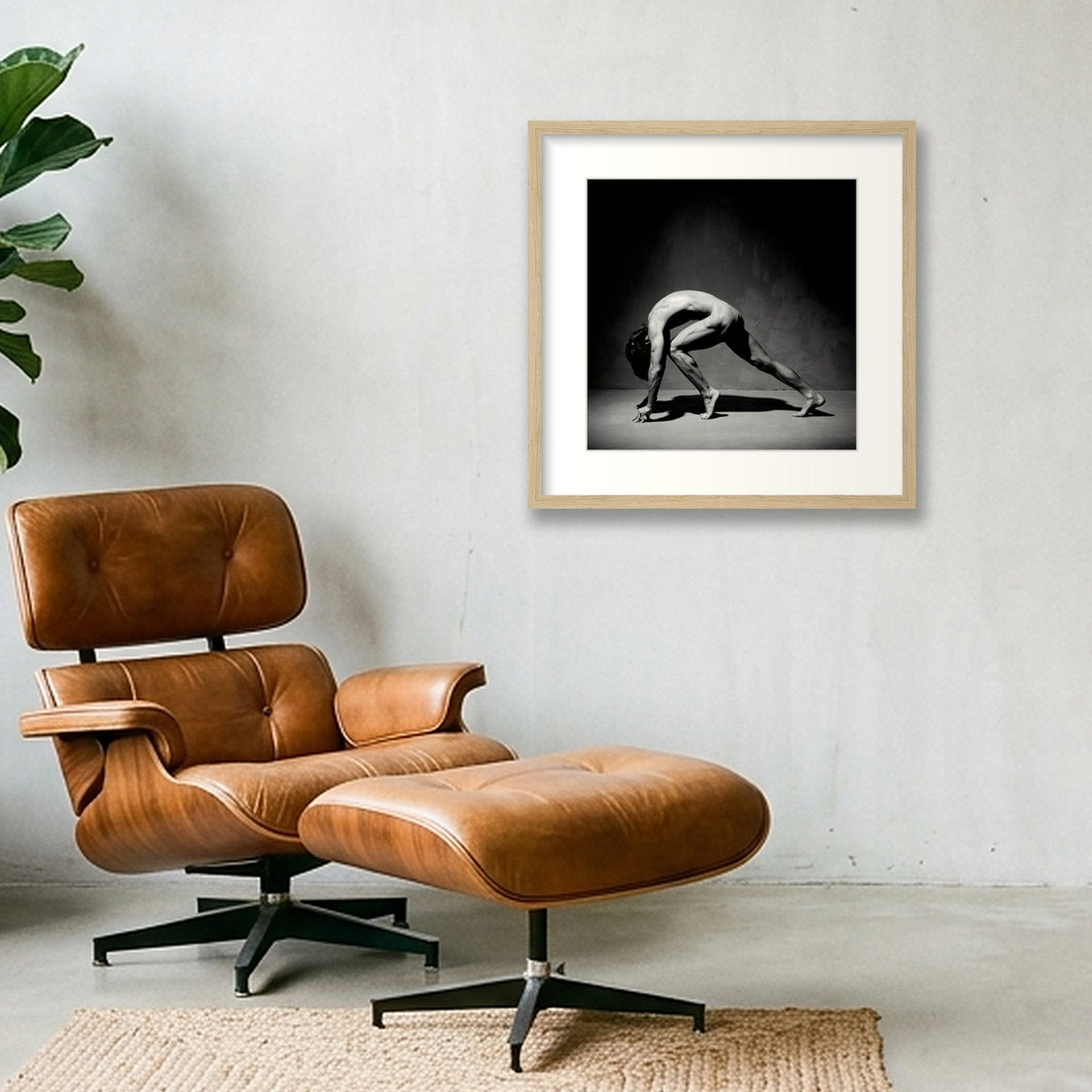 Male Arcadia | Dance-Art Premium Framed Print #37G NEW — 40×40cm, 16×16" Oak Frame