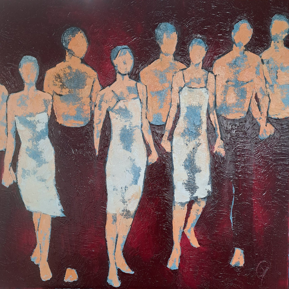 Ensemble | Original Painting by Corinne Malfreyt (80×80 cm | 31.5×31.5 in)