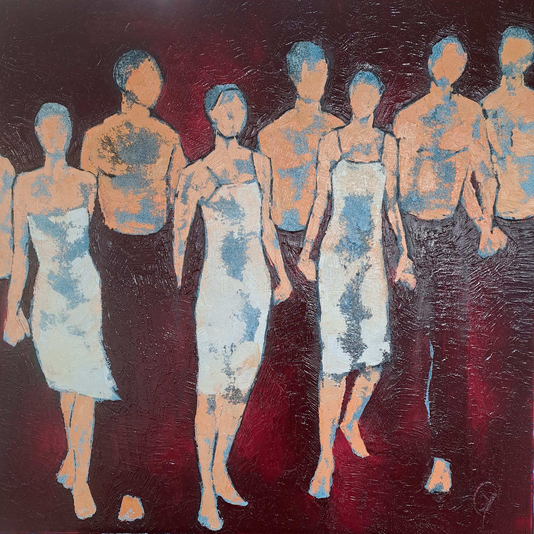 Ensemble | Original Painting by Corinne Malfreyt (80×80 cm | 31.5×31.5 in)