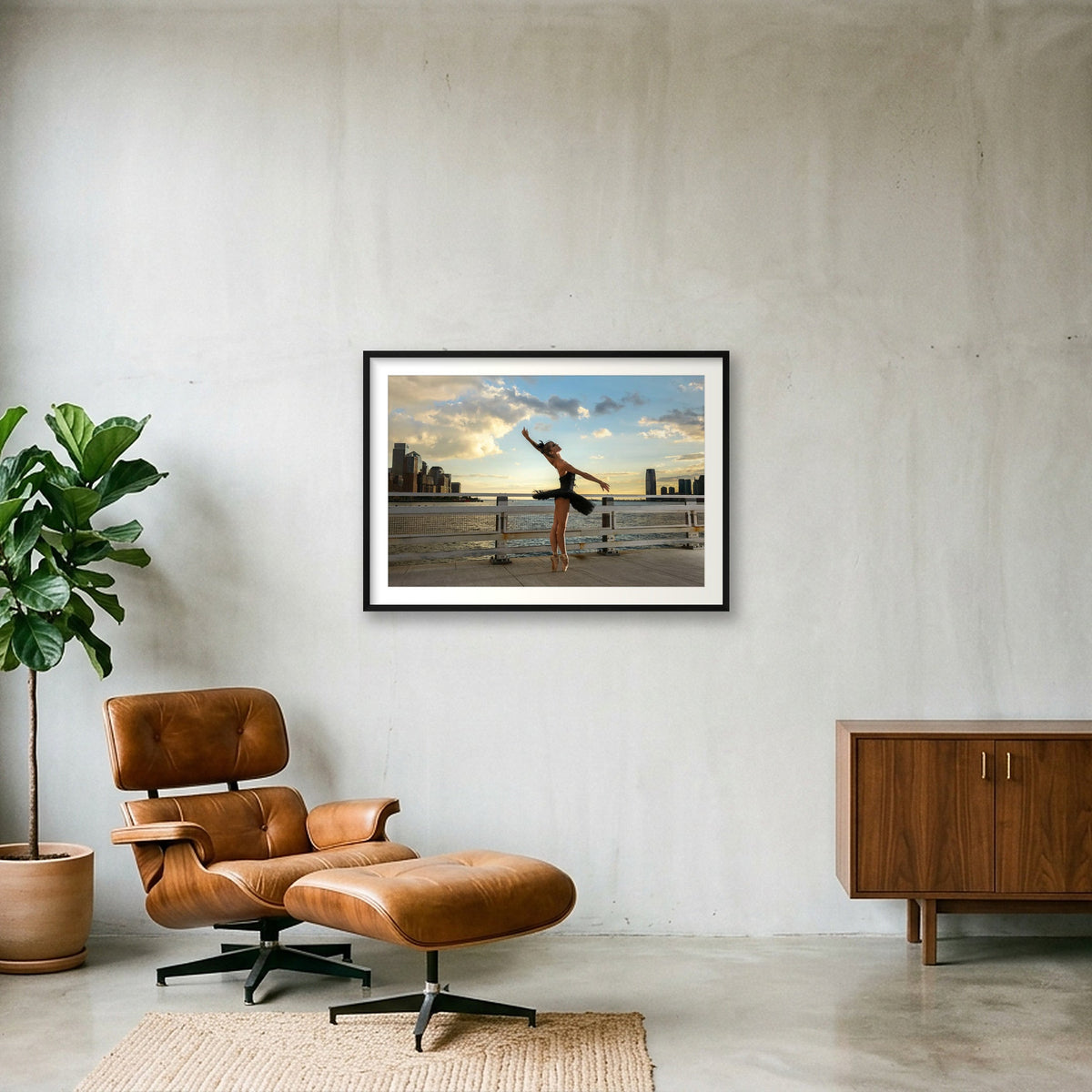 Urban Ballerina | Fine Art Licensed Photography — 100×70cm, 39×28" Black Frame