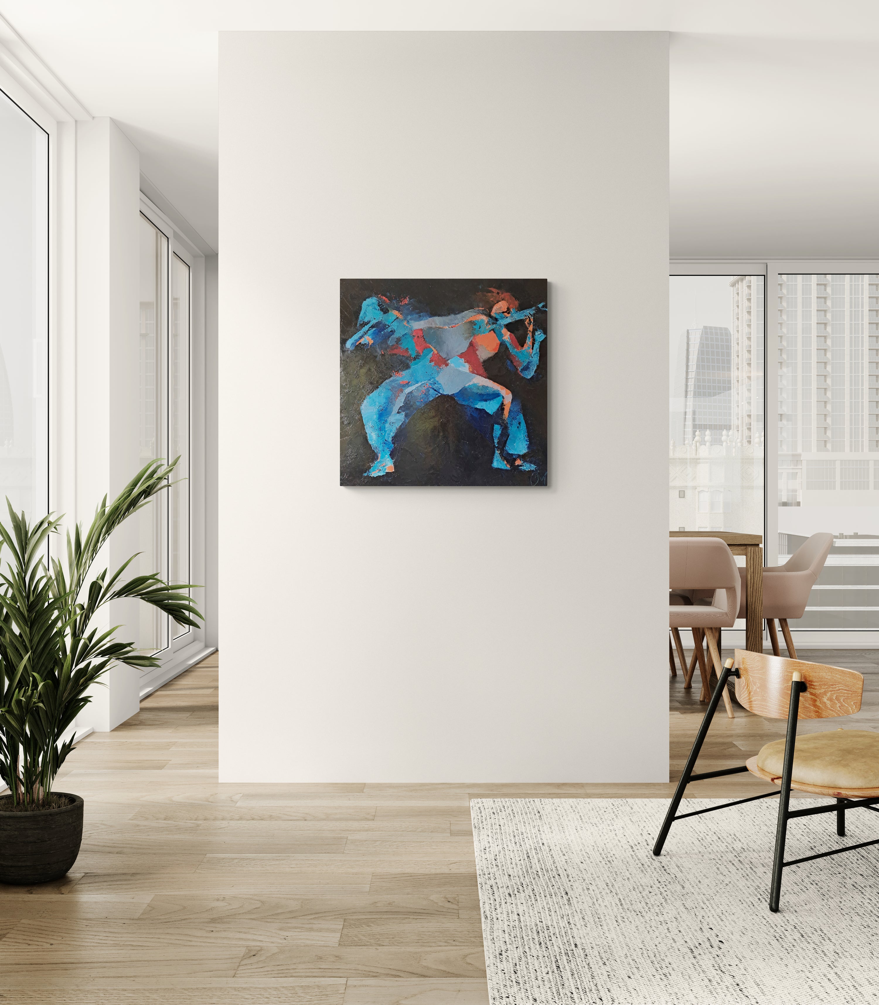 Croisées | Original Painting by Corinne Malfreyt (80×80 cm | 31.5×31.5 in)