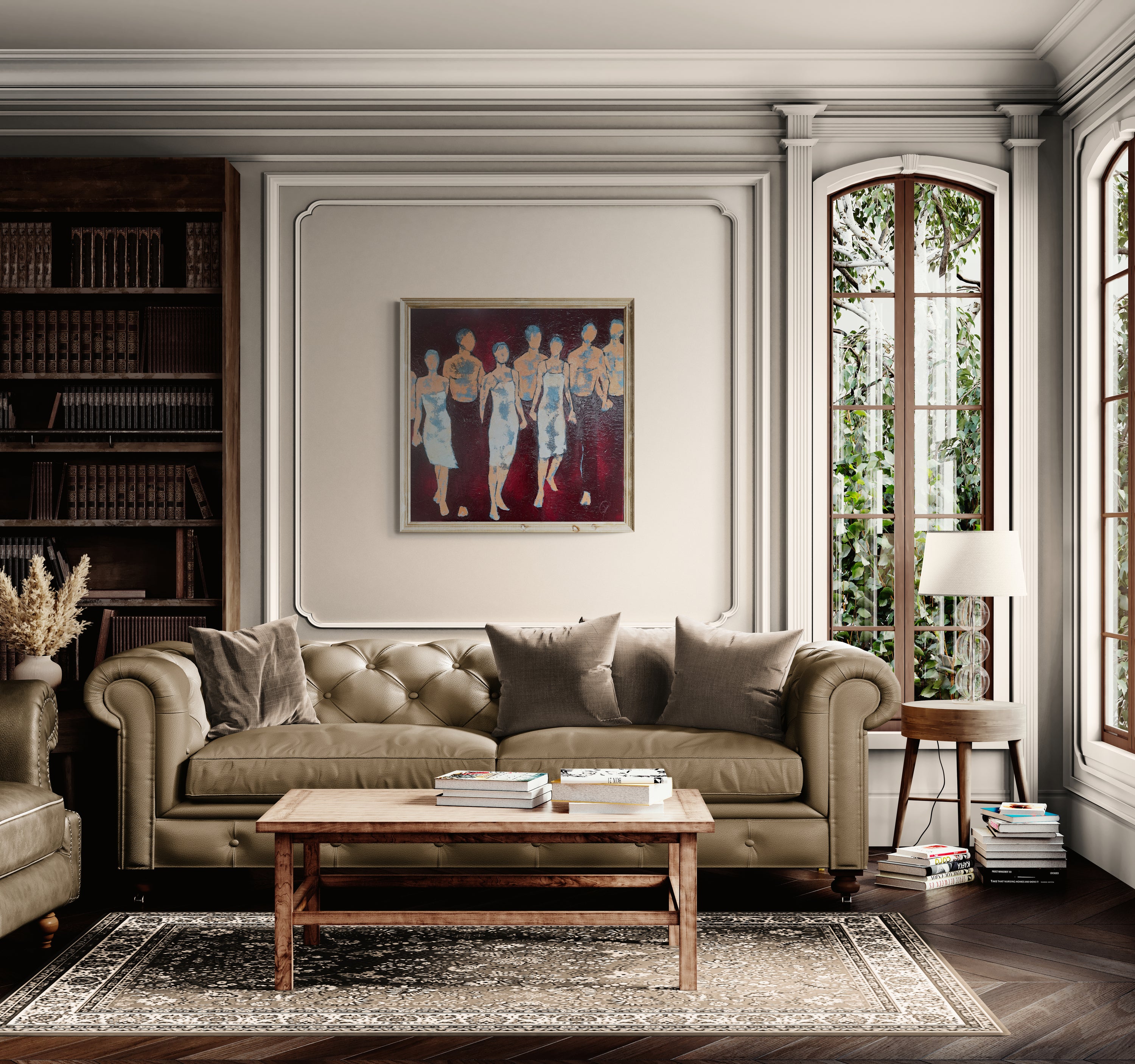 Ensemble | Original Painting by Corinne Malfreyt (80×80 cm | 31.5×31.5 in)