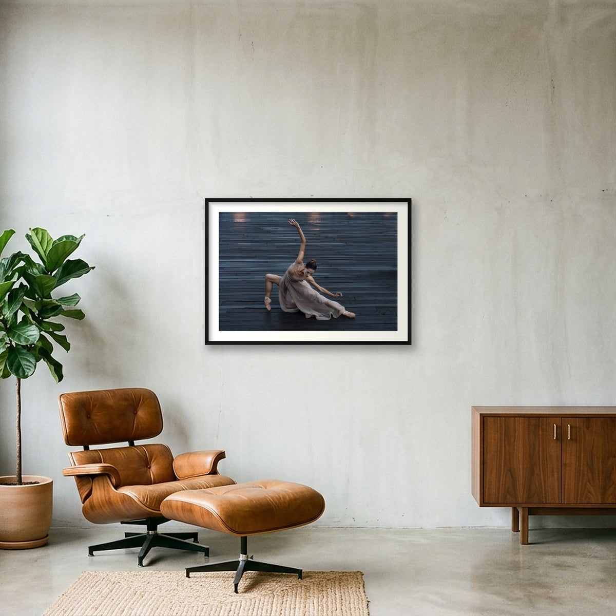 Boardwalk Ballet | Dance-Art Premium Framed Print #33G — 100×70cm, 39×28" Black Frame