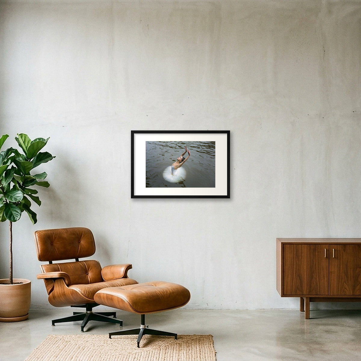 Swan Waltz | Dance-Art Premium Print or Framed Print #16G — 60×40cm, 24×16" Black Frame