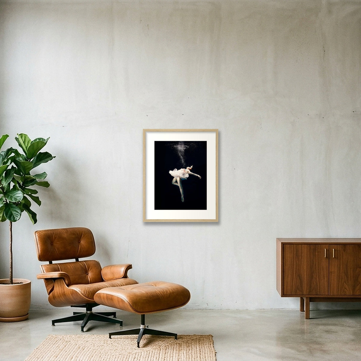 Ethereal Descent | Dance-Art Premium Print #11G — 40×50cm, 16×20" Oak Frame