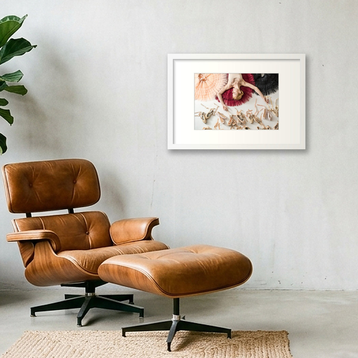 Pointe & Tutu Reverie | Dance-Art Premium Framed Print #30G — 45×30cm, 18×12" White Frame