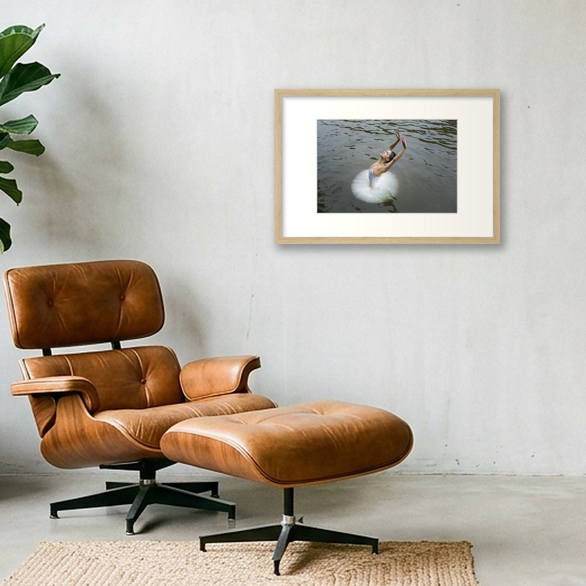 Swan Waltz | Dance-Art Premium Print or Framed Print #16G — 45×30cm, 18×12" Oak Frame