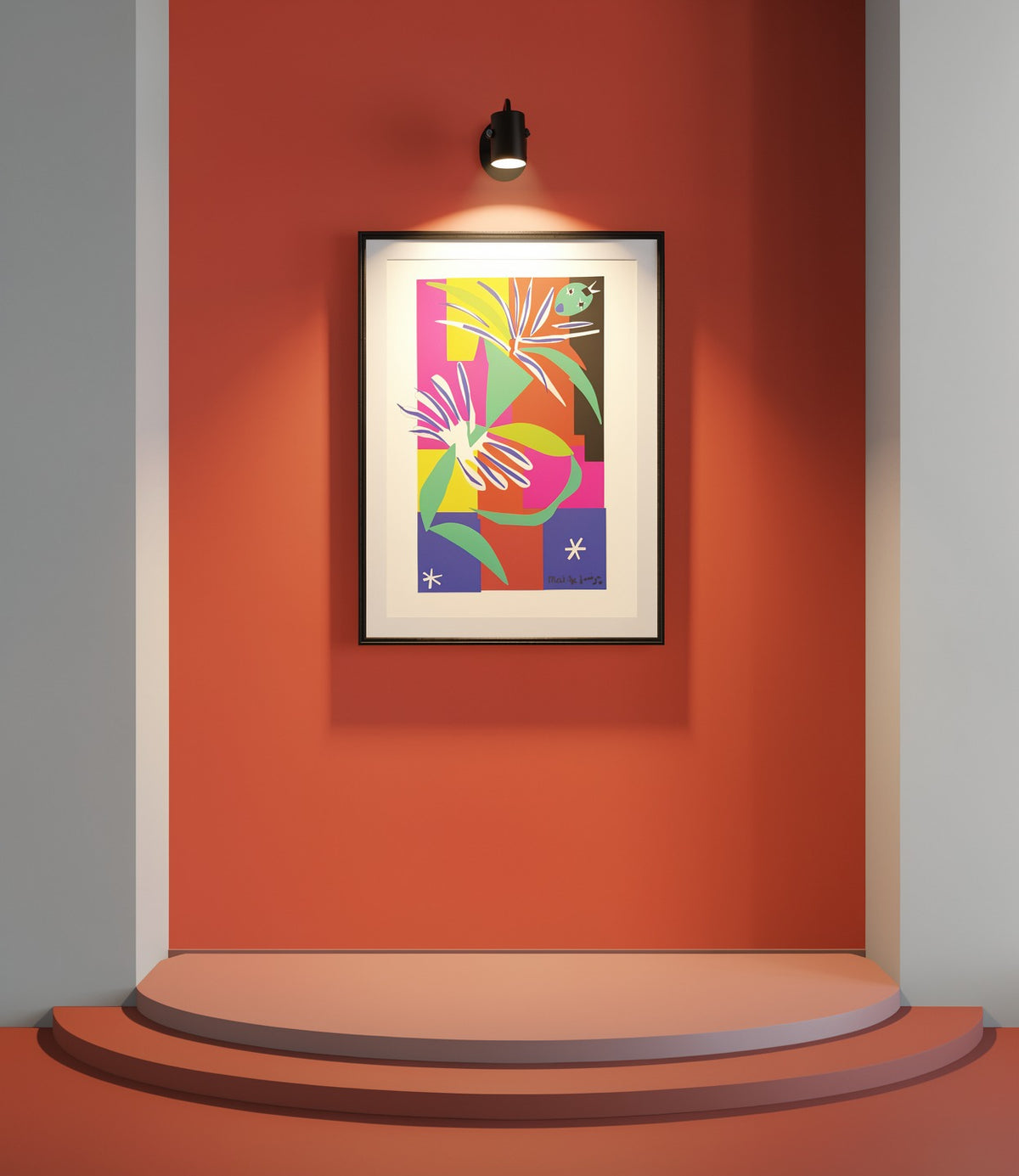 Henri Matisse Danseuse Créole, 2007, museum black frame under focused gallery lighting.