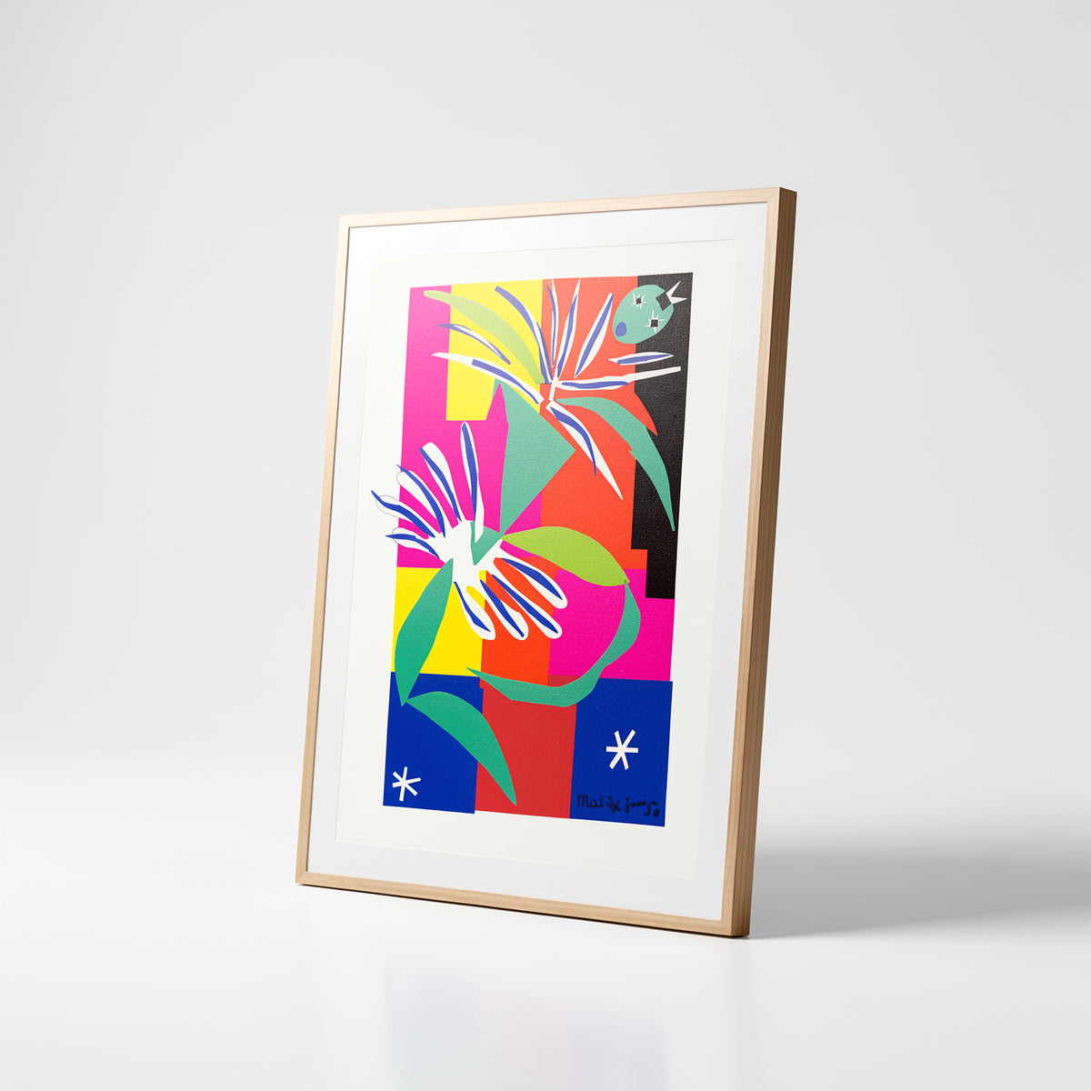 Henri Matisse Danseuse Créole (The Creole Dancer), 2007, Natural Oak framed presentation shown at an angle.