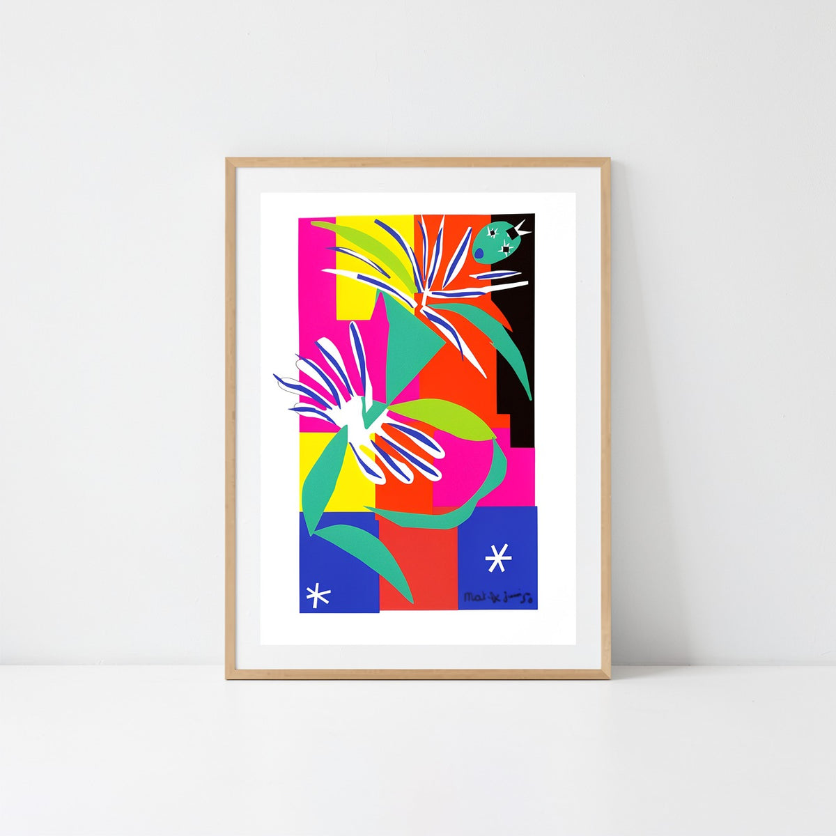 Henri Matisse Danseuse Créole (The Creole Dancer), 2007, Natural Oak framed presentation shown frontally.
